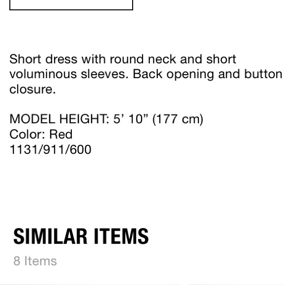 Zara red textured dress with voluminous sleeves - Picture 6 of 7